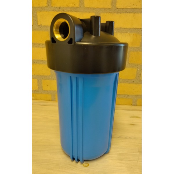 Blåt filterhus BB10 (10'' x 4,5'') m. 1'' messing gevind