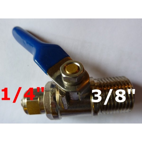 3/8'' gevind Kuglehane metal x 1/4''