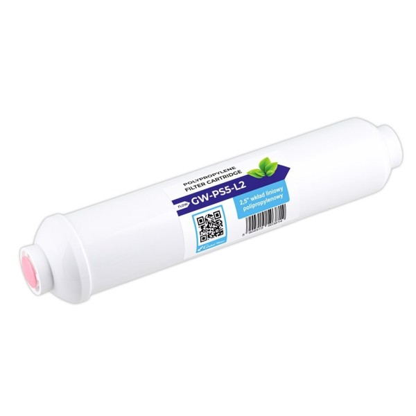 Sedimentfilter inline 10'' x 2'' 5µ med indv. 1/4'' gevind til fitting Sedimentfilter inline 10'' x 2'' 5µ med indv. 1/4'' gevind til fitting