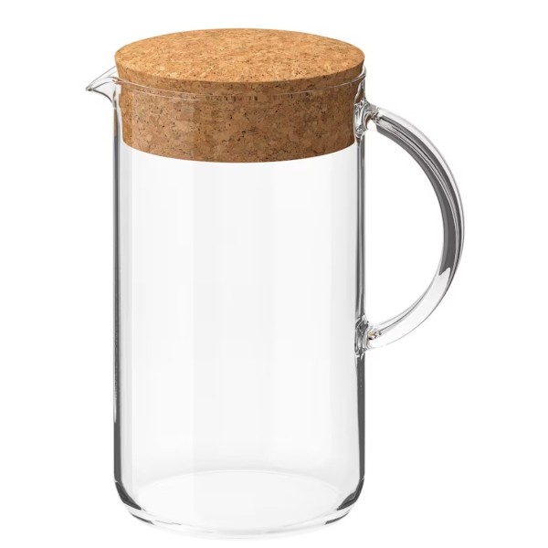 IKEA glas kande med låg, 1.5L
