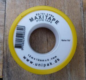 Teflontape 13,2m x 12mm x 0,10mm , hvid