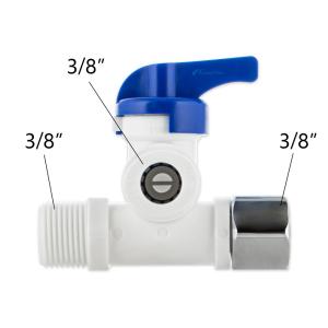 3/8'' indv. og udv. gevind x 3/8'' slange, kuglehane